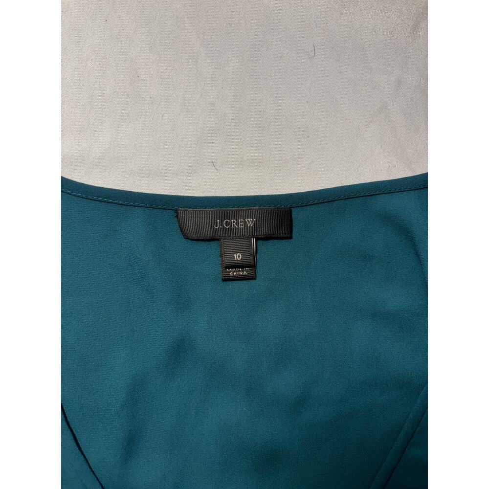 J. Crew Green Cap Sleeve Blouse Top (Size 10)
